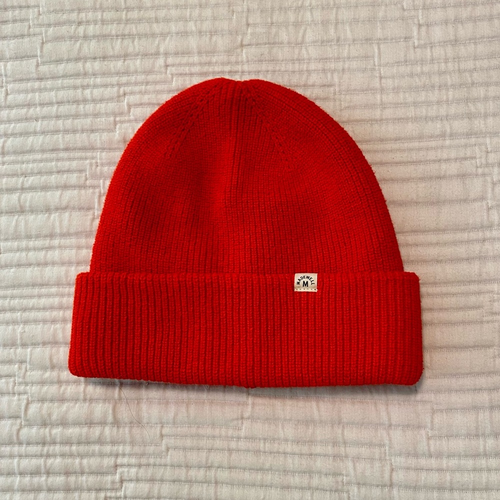 Madewell (Re)Sourced Cotton Cuff Beanie Red